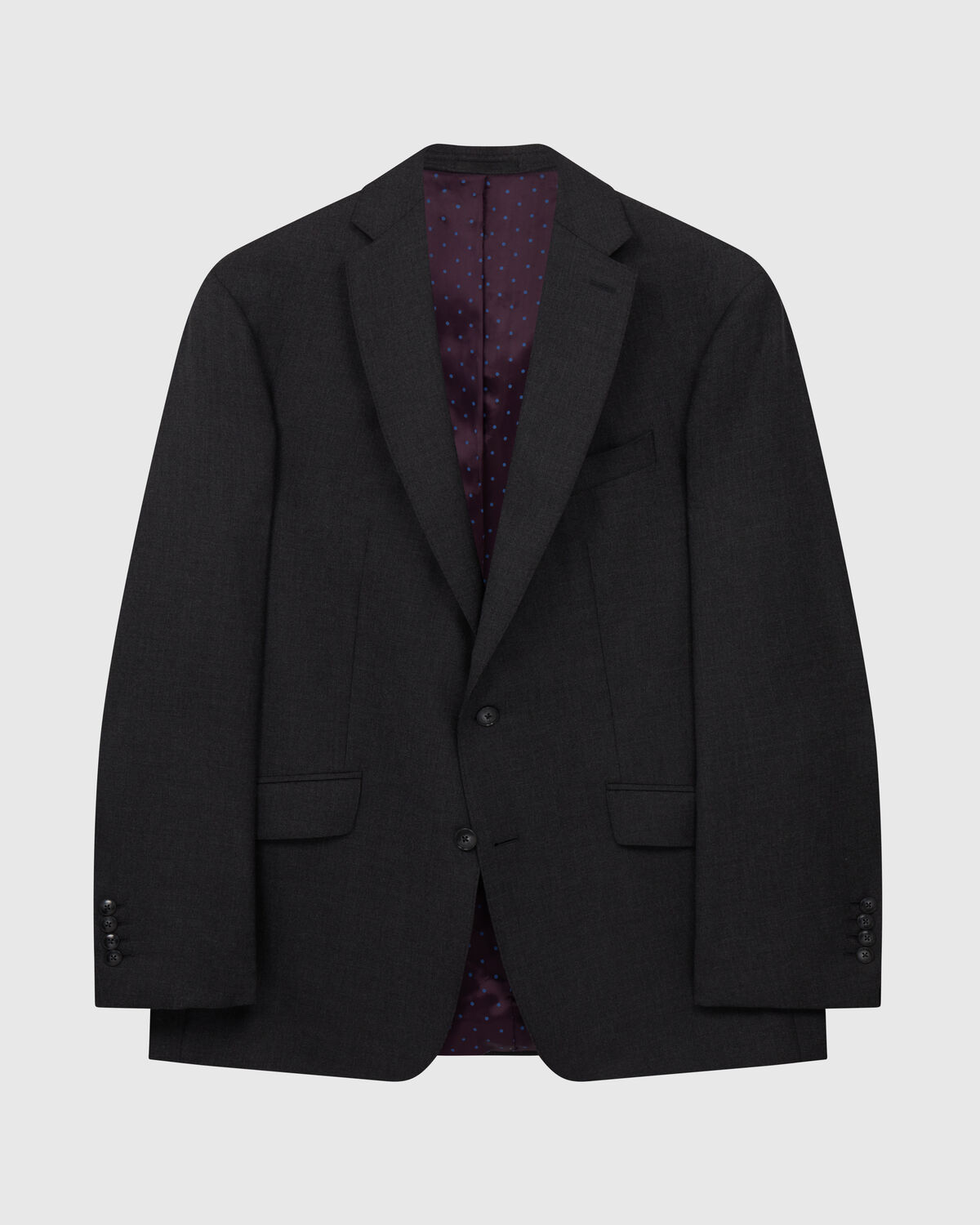 Charcoal Twill 2 Piece Single-Breasted Suit by Drago