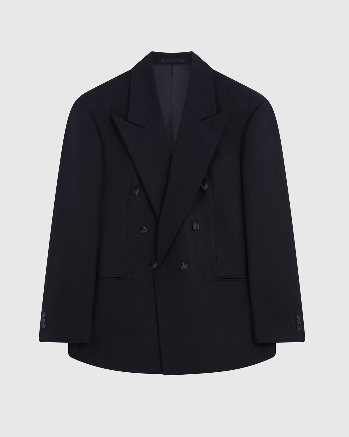 French Navy Fresco 2x6 Double-Breasted 2 Piece Suit by Alfred Brown