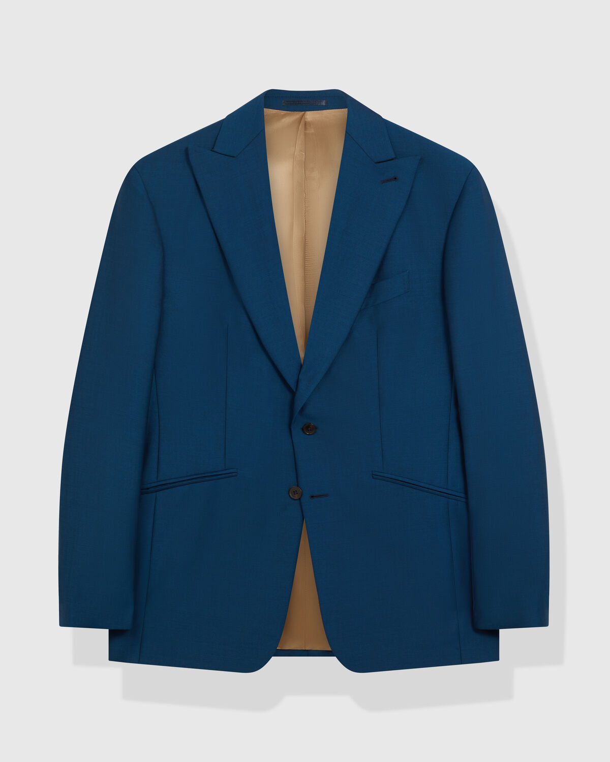 Petrol Blue Wool-Mohair 2 Piece Suit by VBC