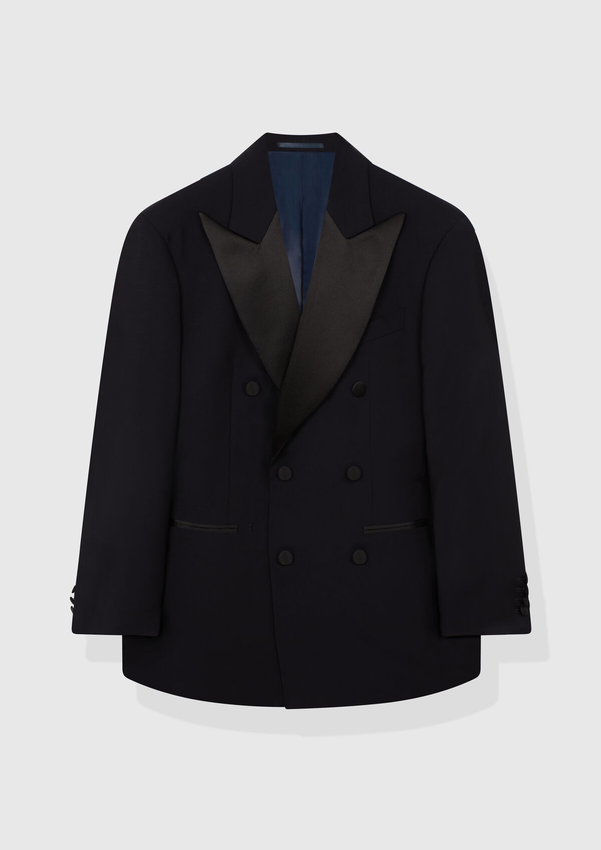 Black Wool-Mohair 4x6 Double-Breasted Dinner Suit by VBC