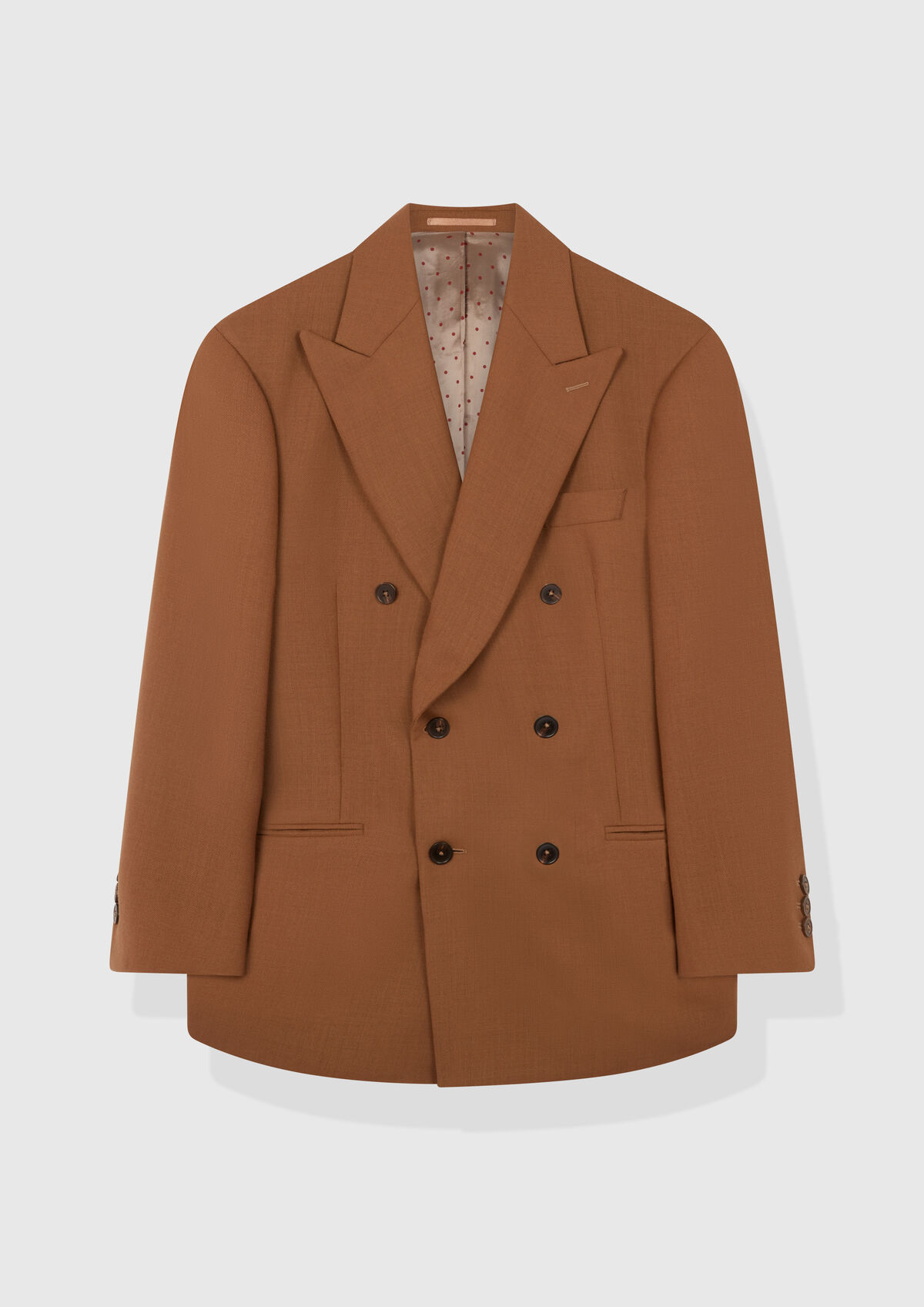 Tobacco Fresco Double-Breasted Suit by Alfred Brown