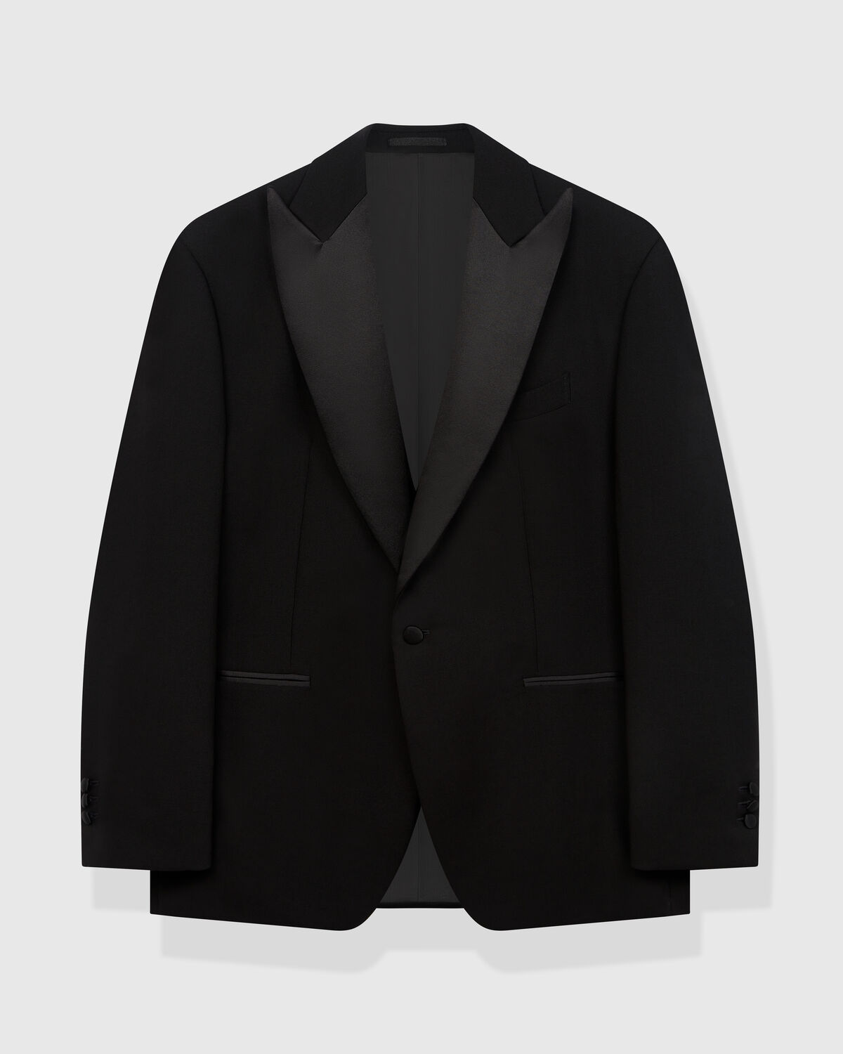 Black Tropical Wool Single-Breasted Dinner Suit by Loro Piana