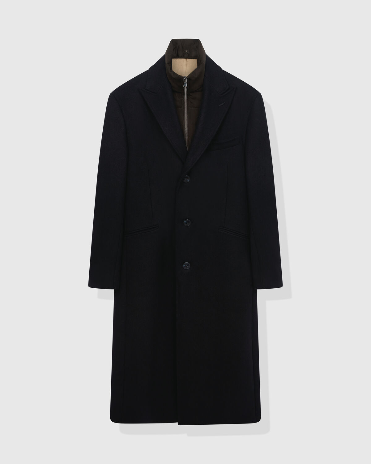French Navy Single-Breasted Overcoat by Abraham Moon