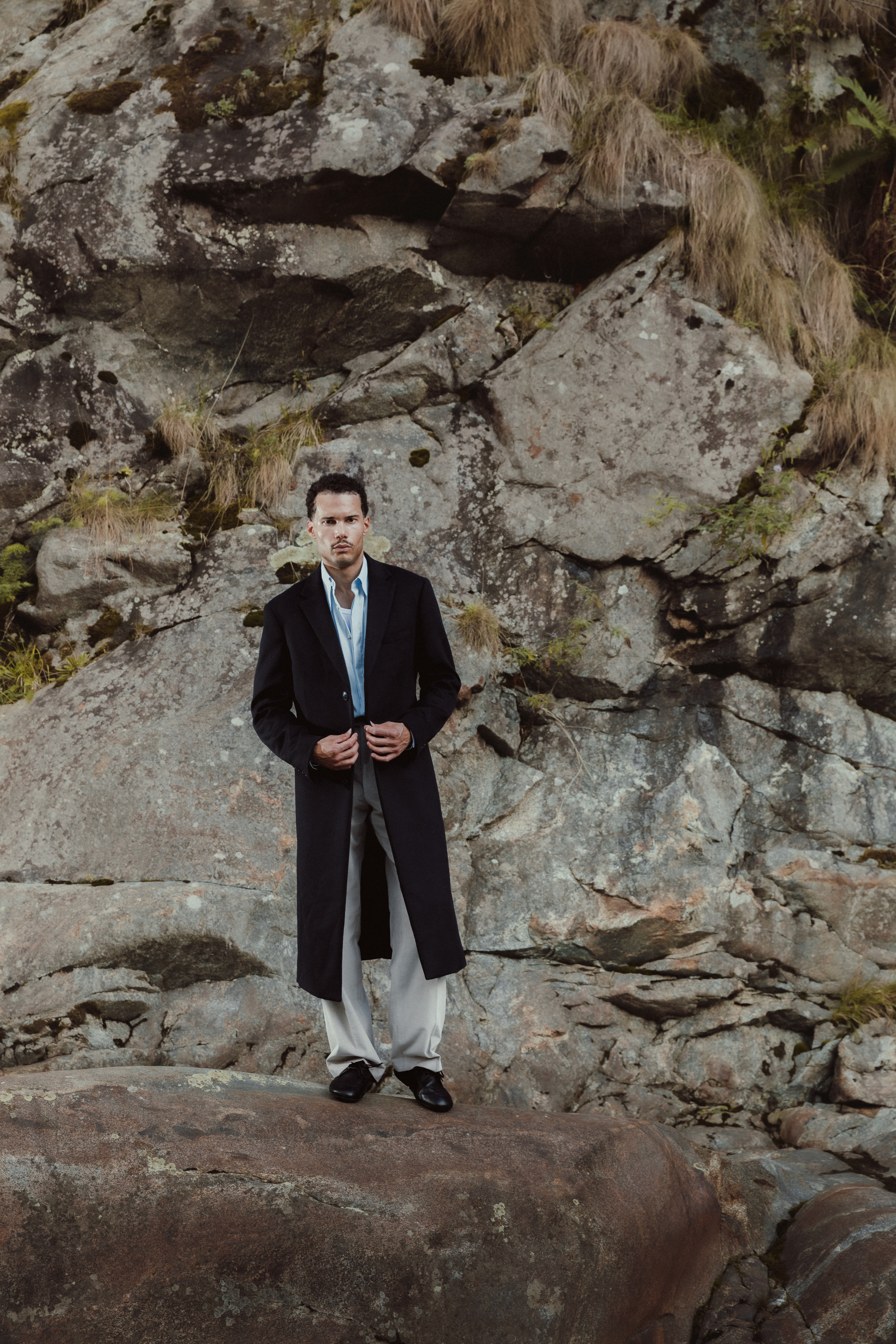 French Navy Cashmere Overcoat