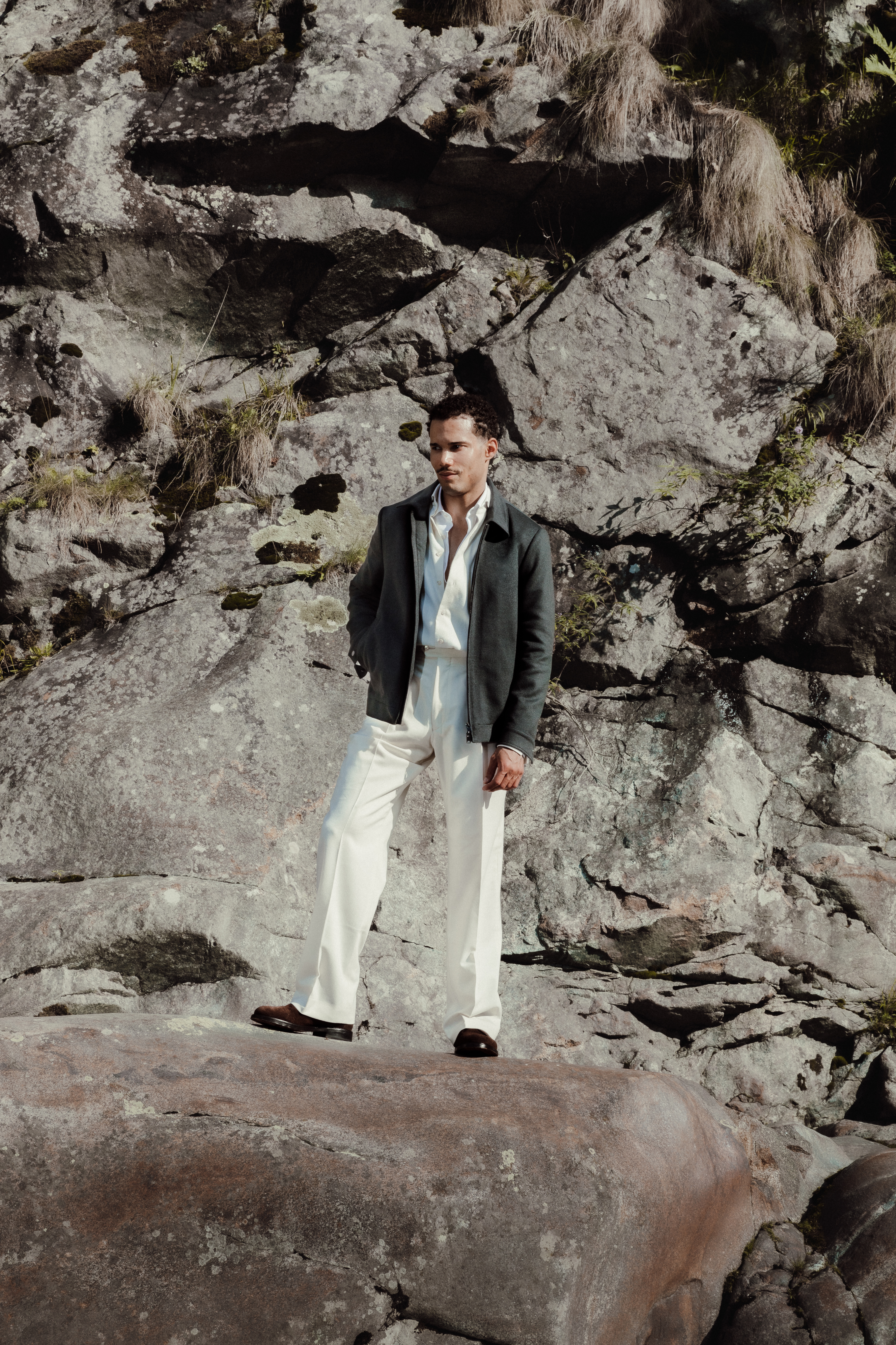 Charcoal Camel Hair Blouson