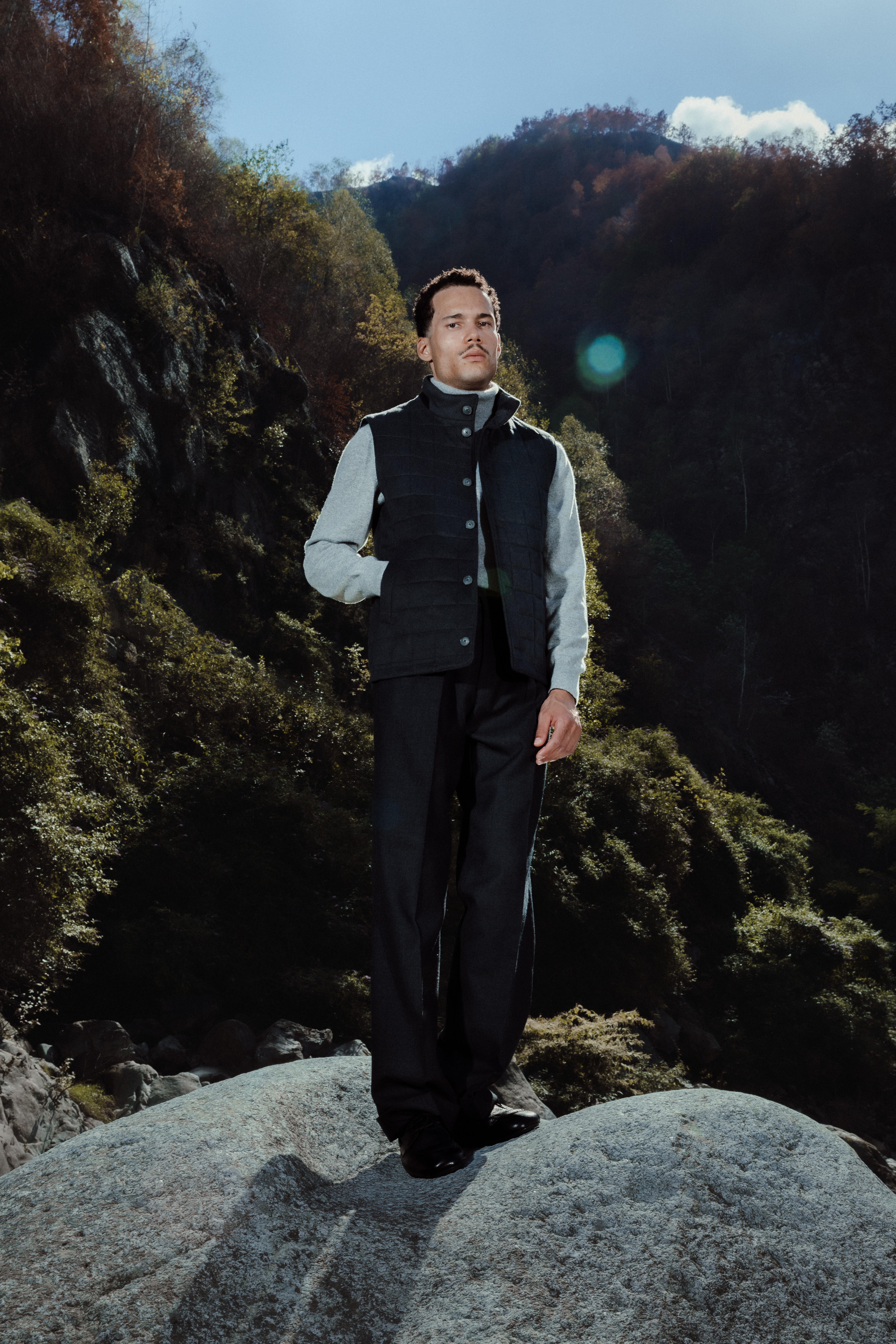 Charcoal Camel Hair Gilet