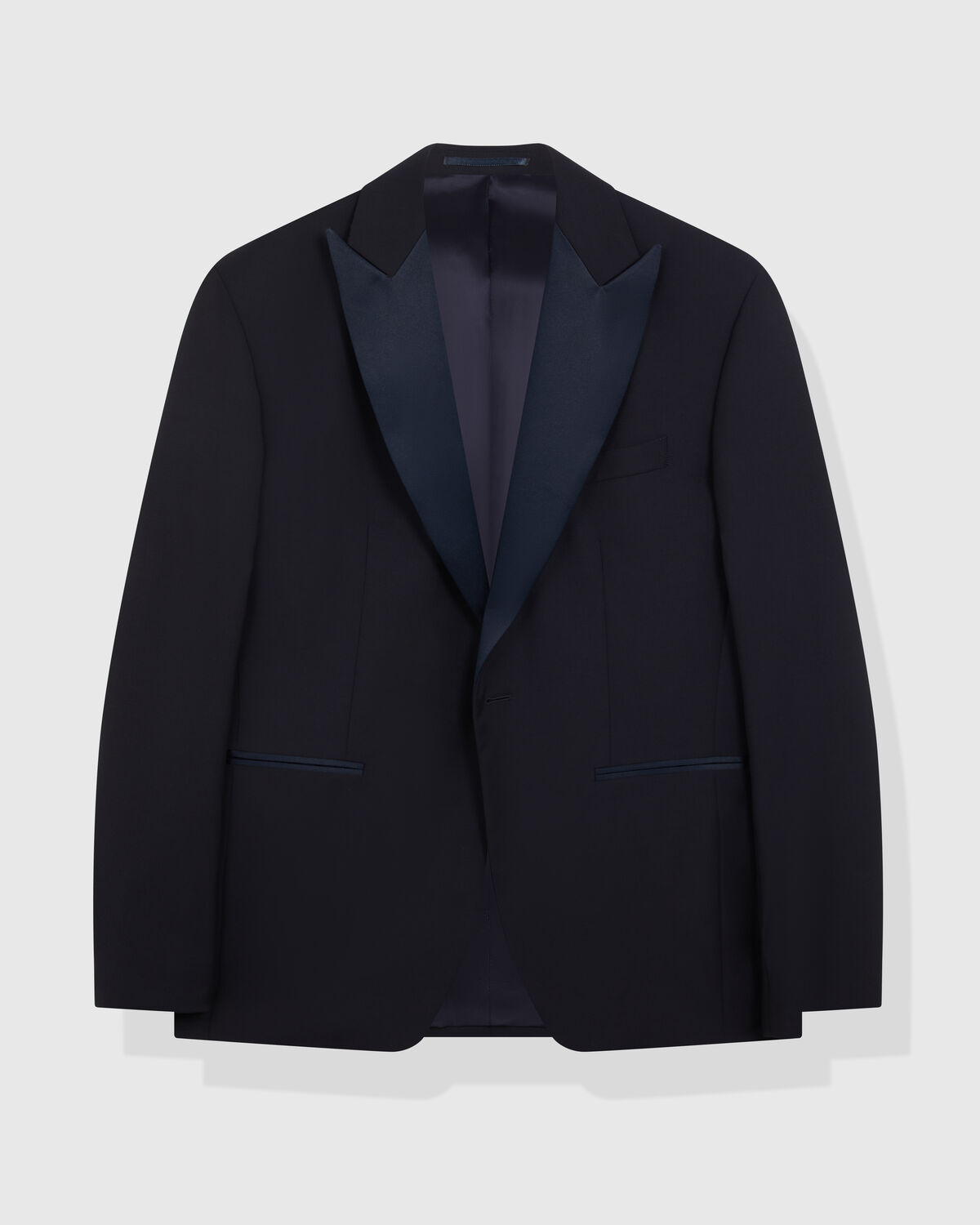 Blue Crepe Single-Breasted, Peak Lapel Dinner Suit by Zignone