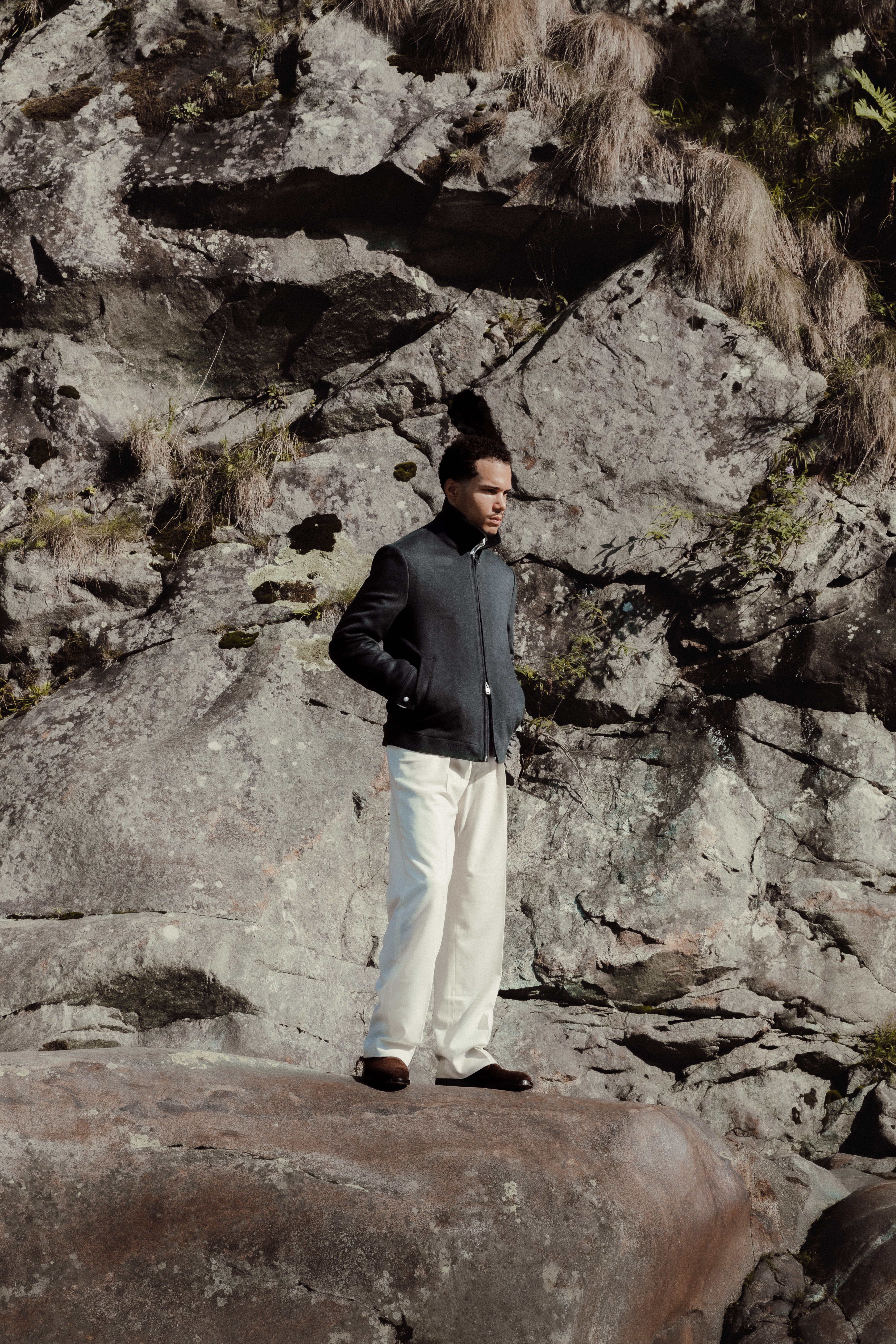 Charcoal Camel Hair Blouson