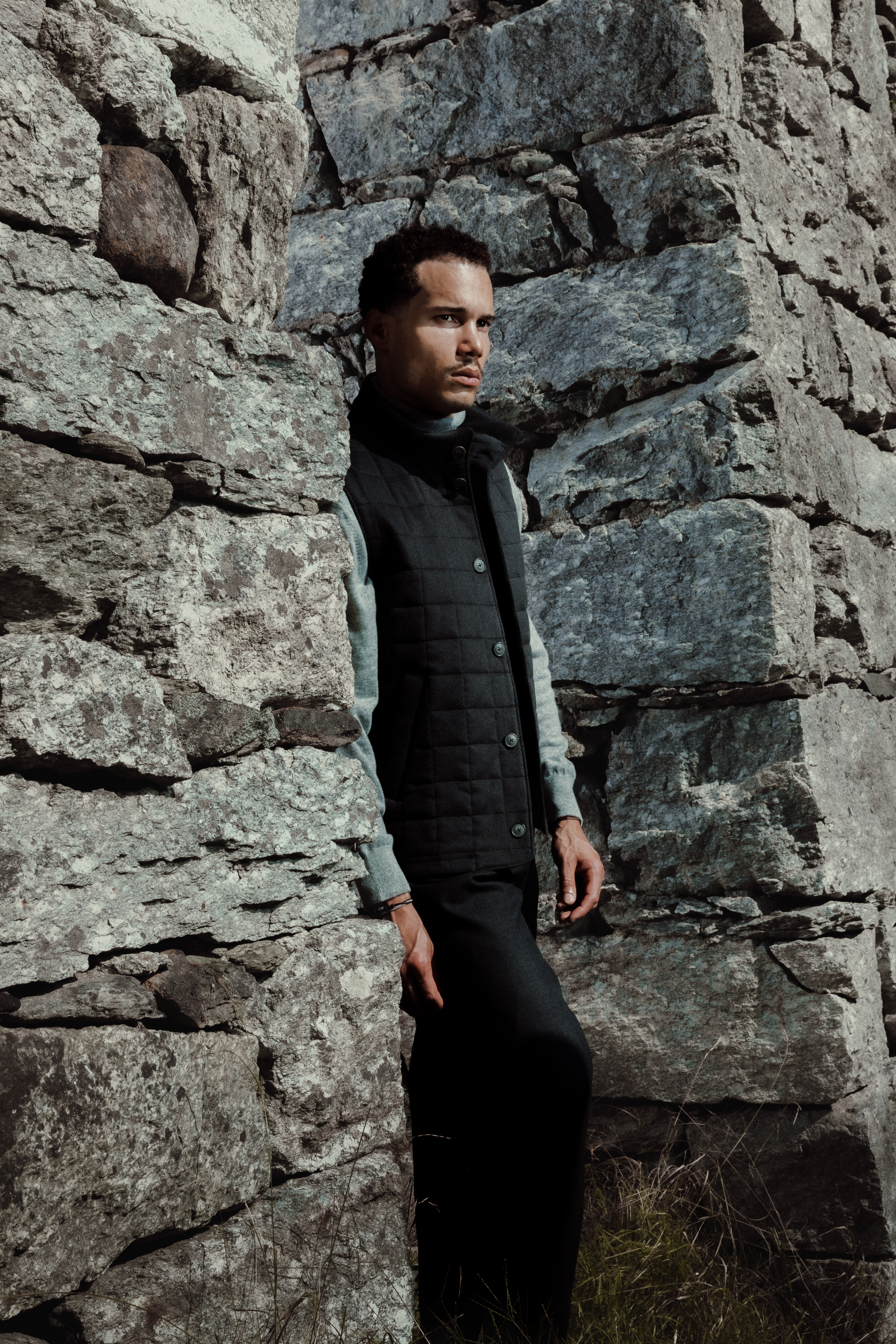 Charcoal Camel Hair Gilet